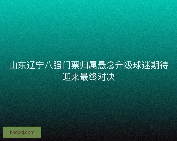 山东辽宁八强门票归属悬念升级球迷期待迎来最终对决