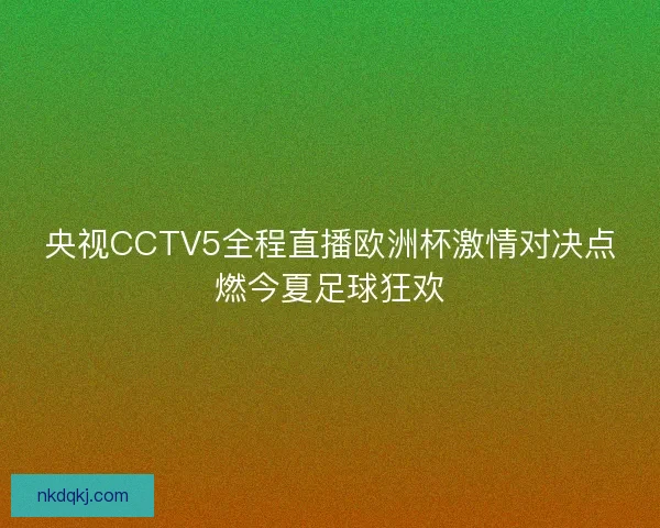 央视CCTV5全程直播欧洲杯激情对决点燃今夏足球狂欢